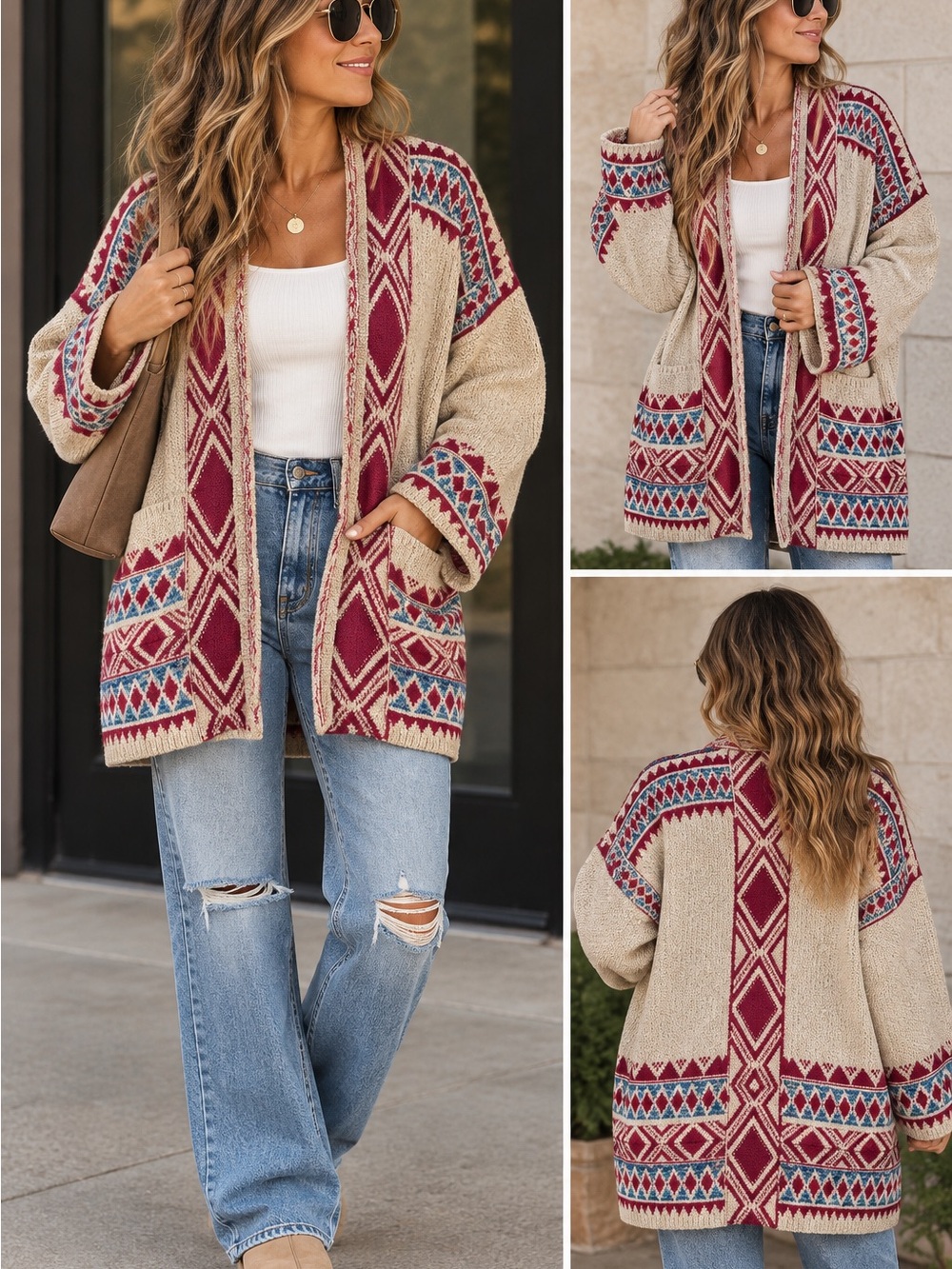 Lucky Brand Boho Open-Front Cardigan